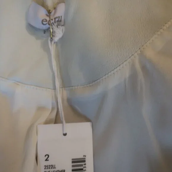 NWD Womens Ecru Chalk White Leather Blazer Jacket 2 * - Picture 10 of 13